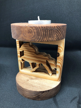 Kerzenleuchter dunkel rund